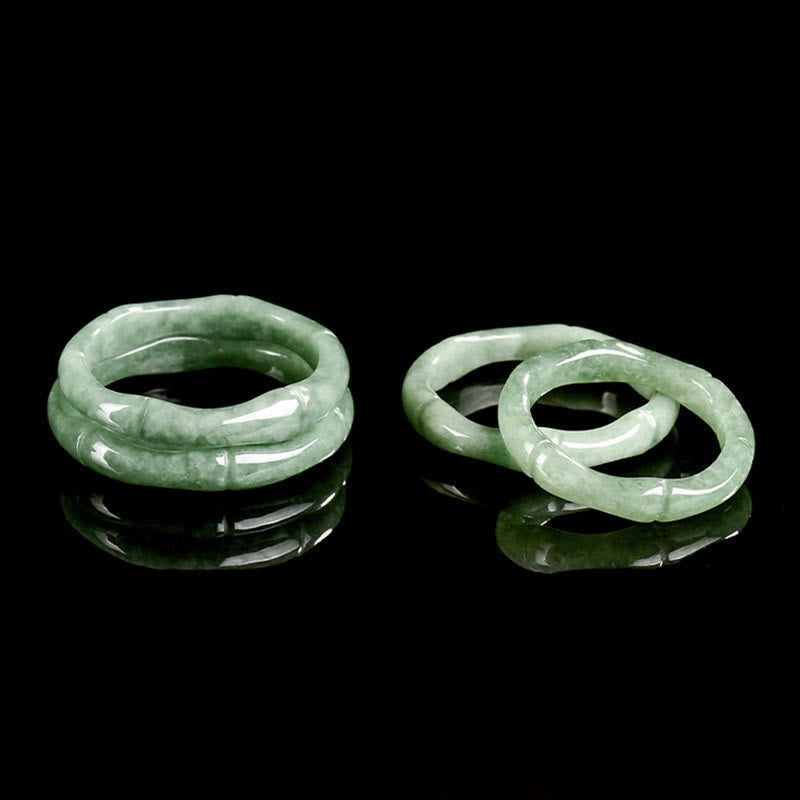 EverestArtstudios Natural Bamboo Design Jade Abundance Ring