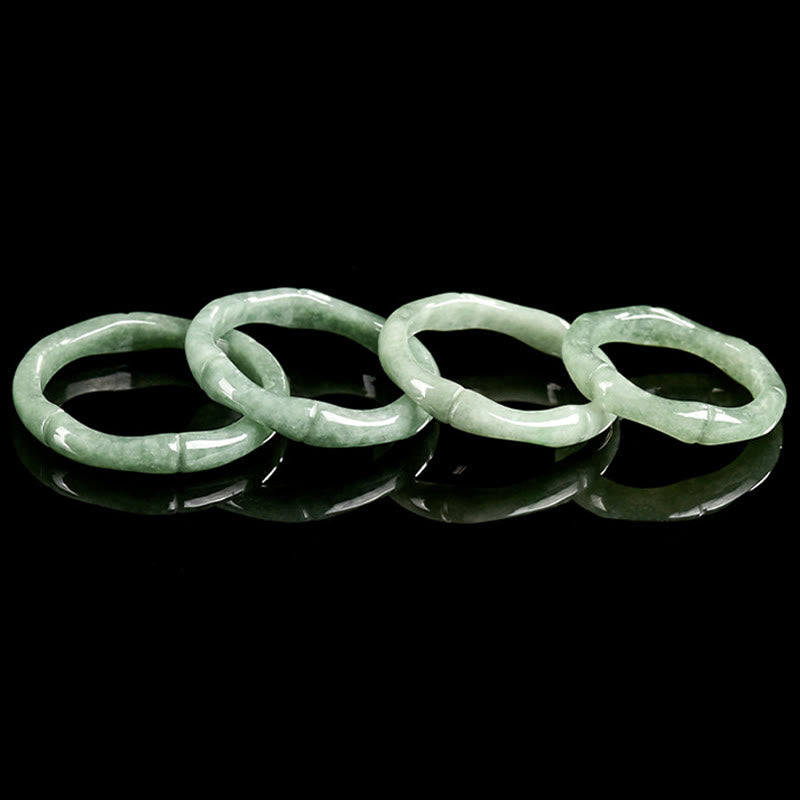 EverestArtstudios Natural Bamboo Design Jade Abundance Ring