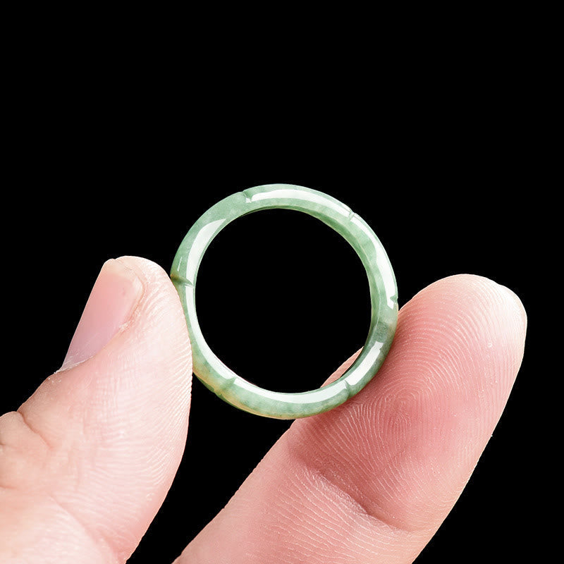 EverestArtstudios Natural Bamboo Design Jade Abundance Ring