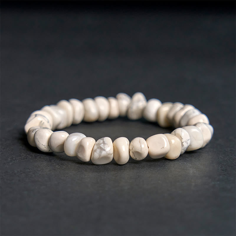 EverestArtStudios White Turquoise Irregular Blocks Courage Bracelet