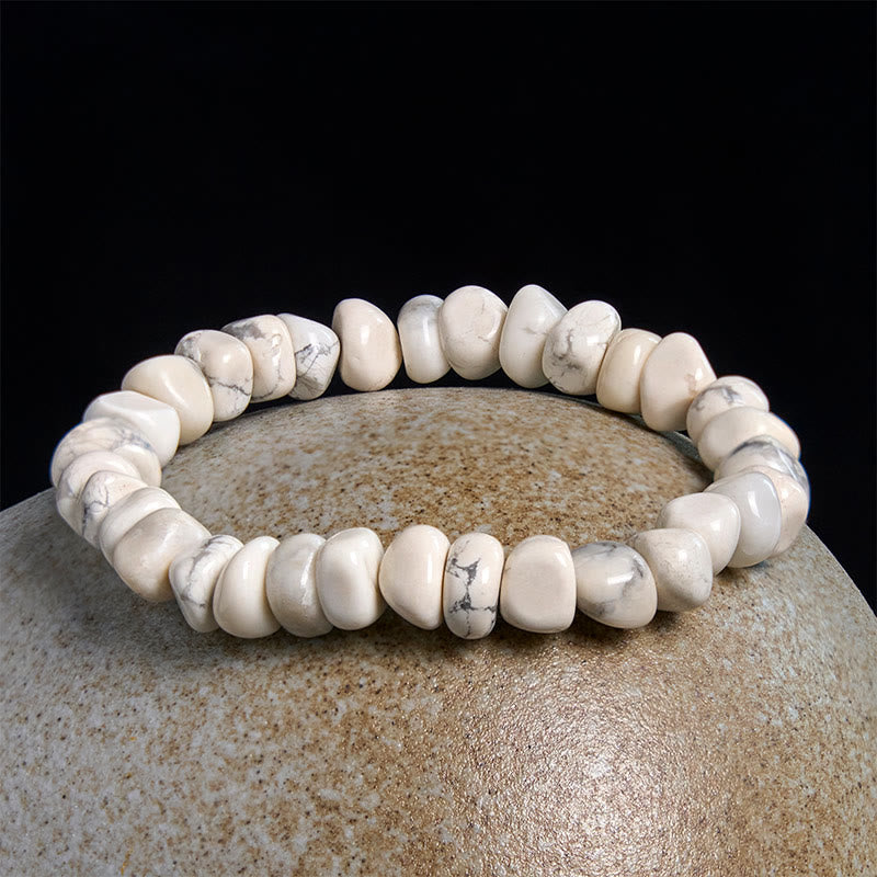 EverestArtStudios White Turquoise Irregular Blocks Courage Bracelet