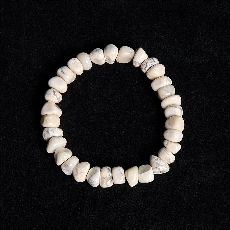 EverestArtStudios White Turquoise Irregular Blocks Courage Bracelet