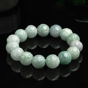 EverestArtstudios Natural Jade Lotus Carving Prosperity Bracelet