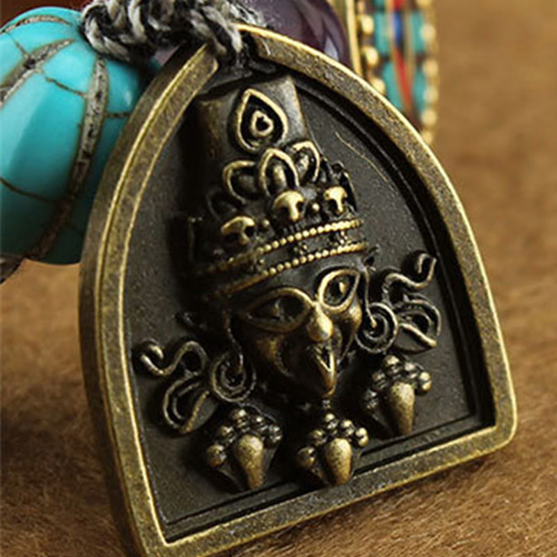 EverestArtStudios Tibetan Buddha's Eye Turquoise Lotus Zakiram Protection Rope Bracelet