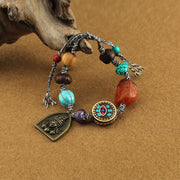 EverestArtStudios Tibetan Buddha's Eye Turquoise Lotus Zakiram Protection Rope Bracelet