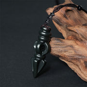 EverestArtstudios Tibetan Hetian Cyan Jade Pestle Vajra Dorje Star Harmony Necklace Pendant