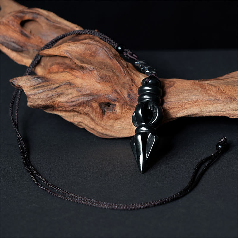 EverestArtstudios Tibetan Hetian Cyan Jade Pestle Vajra Dorje Star Harmony Necklace Pendant