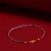 Buddha Stones Handmade Braided Red String Copper Coins Luck Bracelet