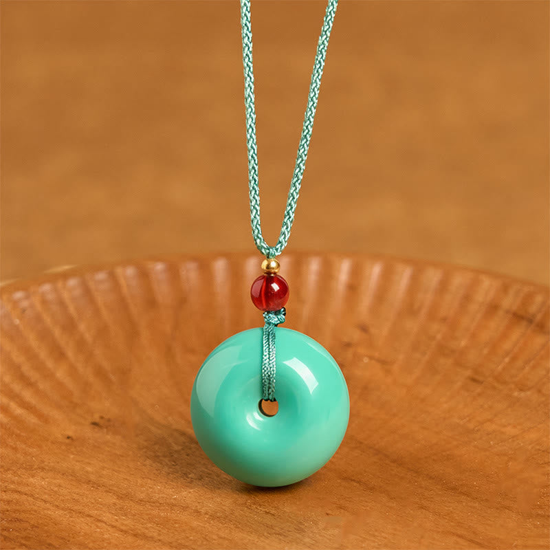EverestArtStudios Turquoise Peace Buckle Rope Balance Necklace Pendant
