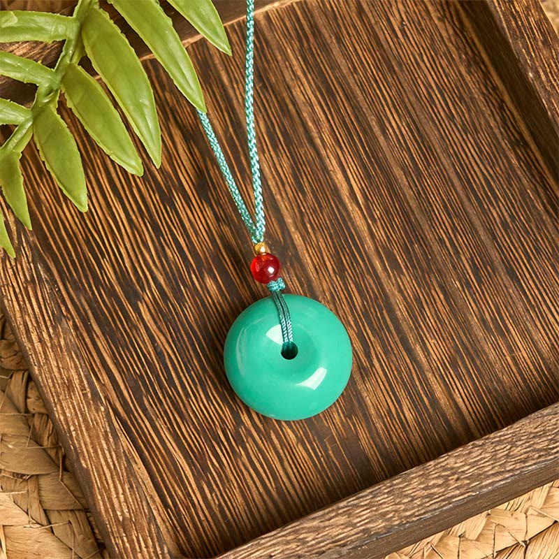 EverestArtStudios Turquoise Peace Buckle Rope Balance Necklace Pendant