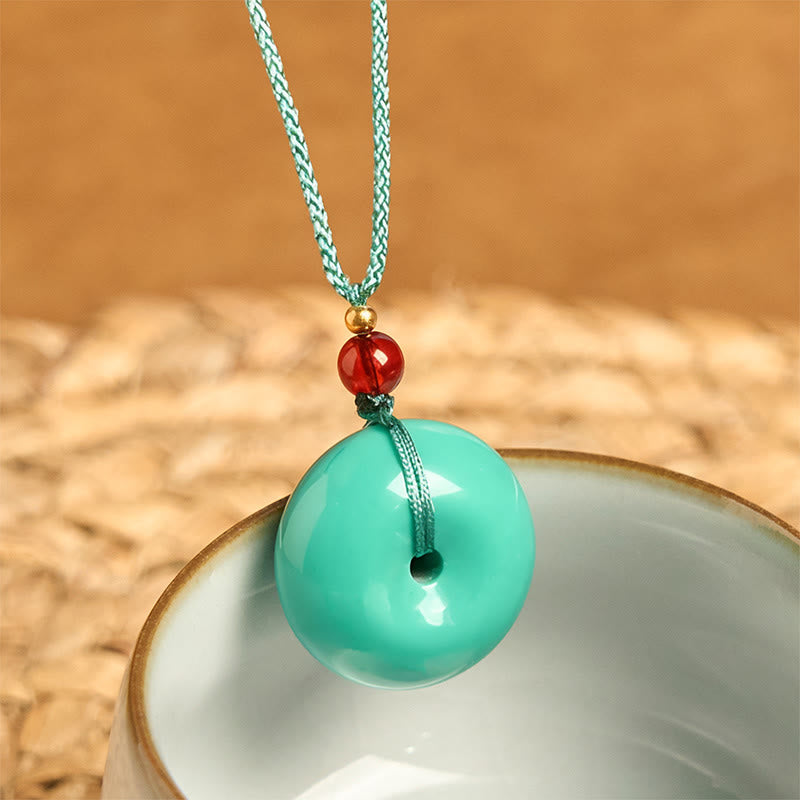EverestArtStudios Turquoise Peace Buckle Rope Balance Necklace Pendant