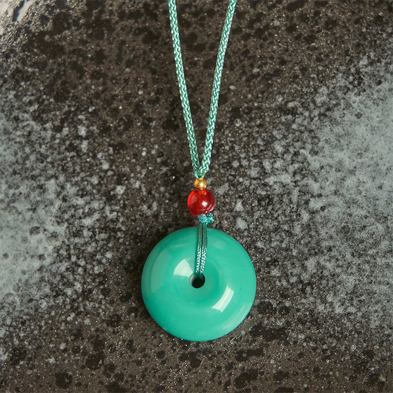EverestArtStudios Turquoise Peace Buckle Rope Balance Necklace Pendant