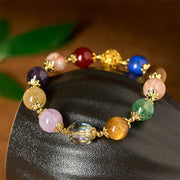 Buddha Stones Natural Dunhuang Colorful Beads Amethyst Lazurite Lapis Lazuli Balance Bracelet