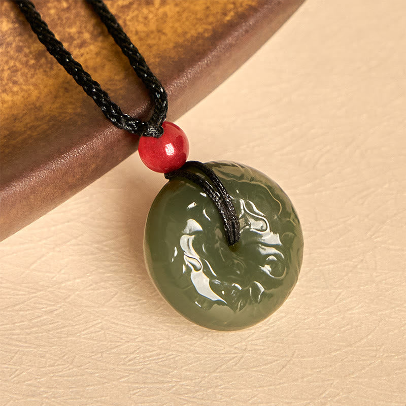 EverestArtstudios "Wishing You Peace and Safety" Peace Buckle Jade Necklace Includes Gift Message Card