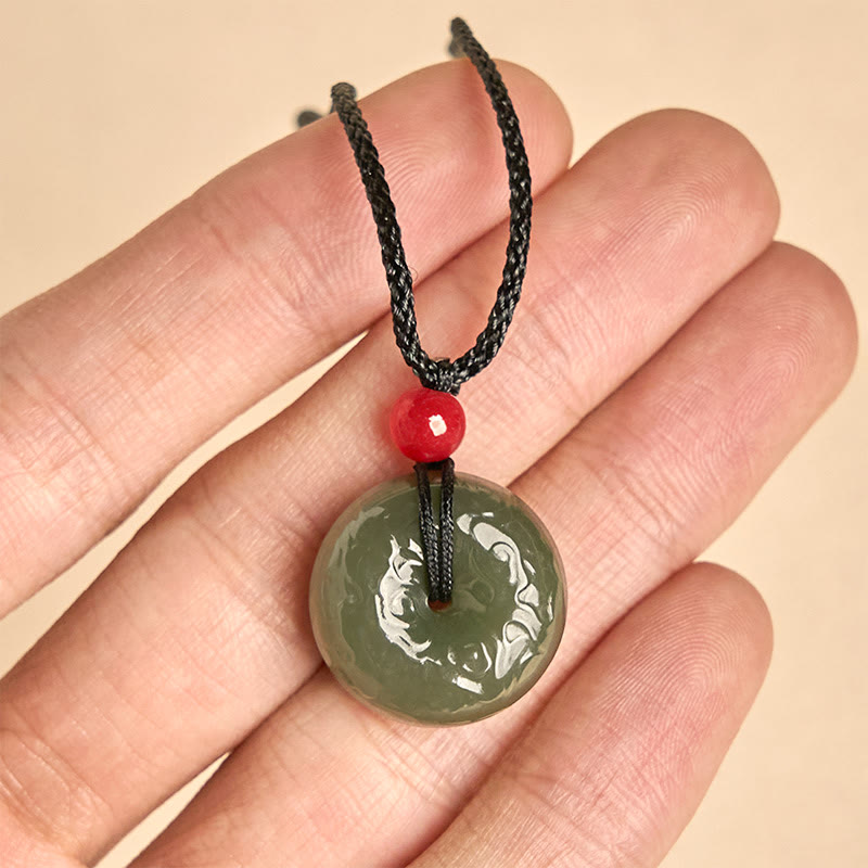 EverestArtstudios "Wishing You Peace and Safety" Peace Buckle Jade Necklace Includes Gift Message Card