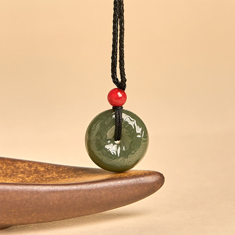 EverestArtstudios "Wishing You Peace and Safety" Peace Buckle Jade Necklace Includes Gift Message Card
