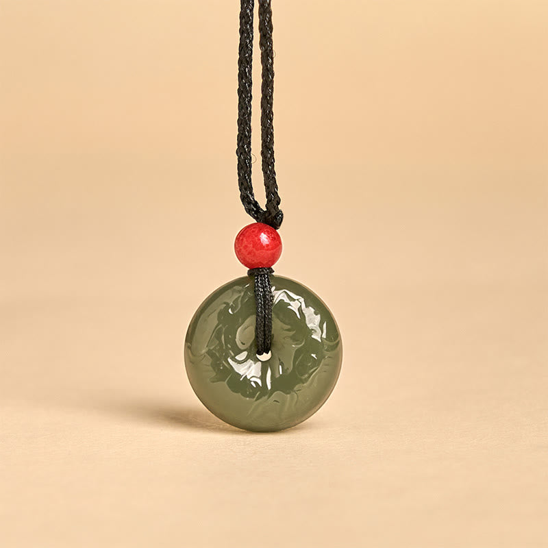 EverestArtstudios "Wishing You Peace and Safety" Peace Buckle Jade Necklace Includes Gift Message Card