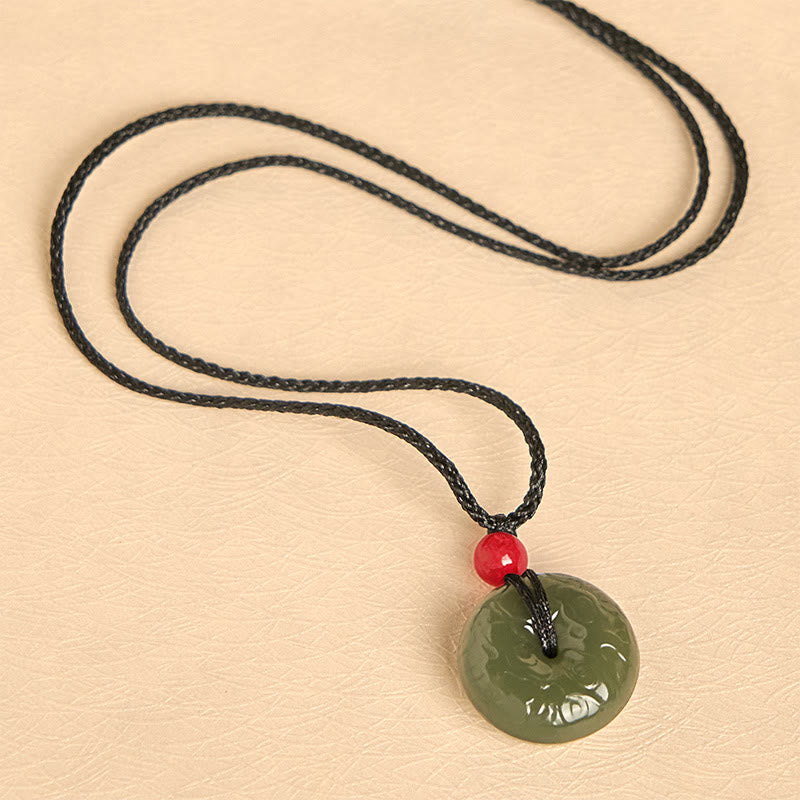 EverestArtstudios "Wishing You Peace and Safety" Peace Buckle Jade Necklace Includes Gift Message Card