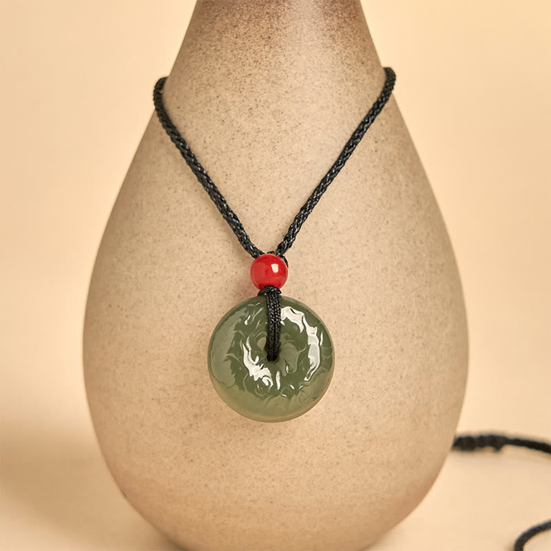 EverestArtstudios "Wishing You Peace and Safety" Peace Buckle Jade Necklace Includes Gift Message Card
