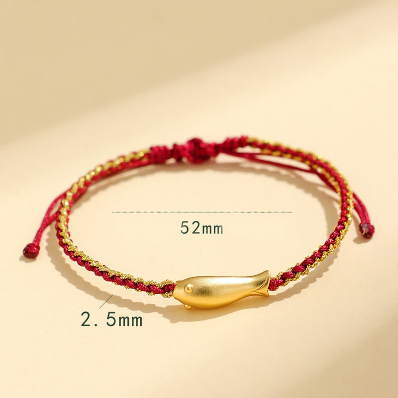 Buddha Stones 999 Sterling Silver Lucky Koi Fish Protection Rope Bracelet