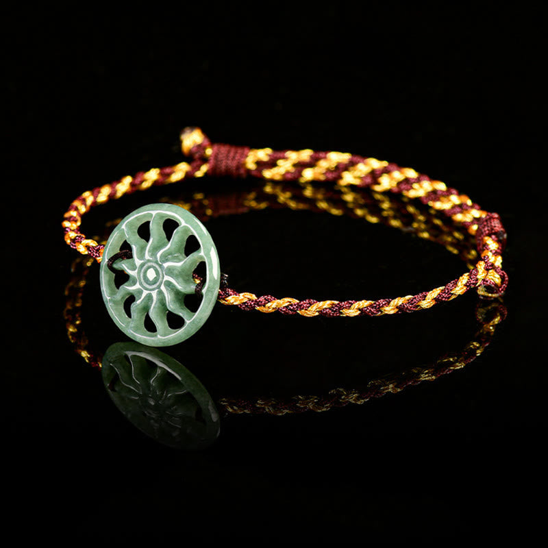 EverestArtstudios Jade Sun Braided Rope Abundance Bracelet
