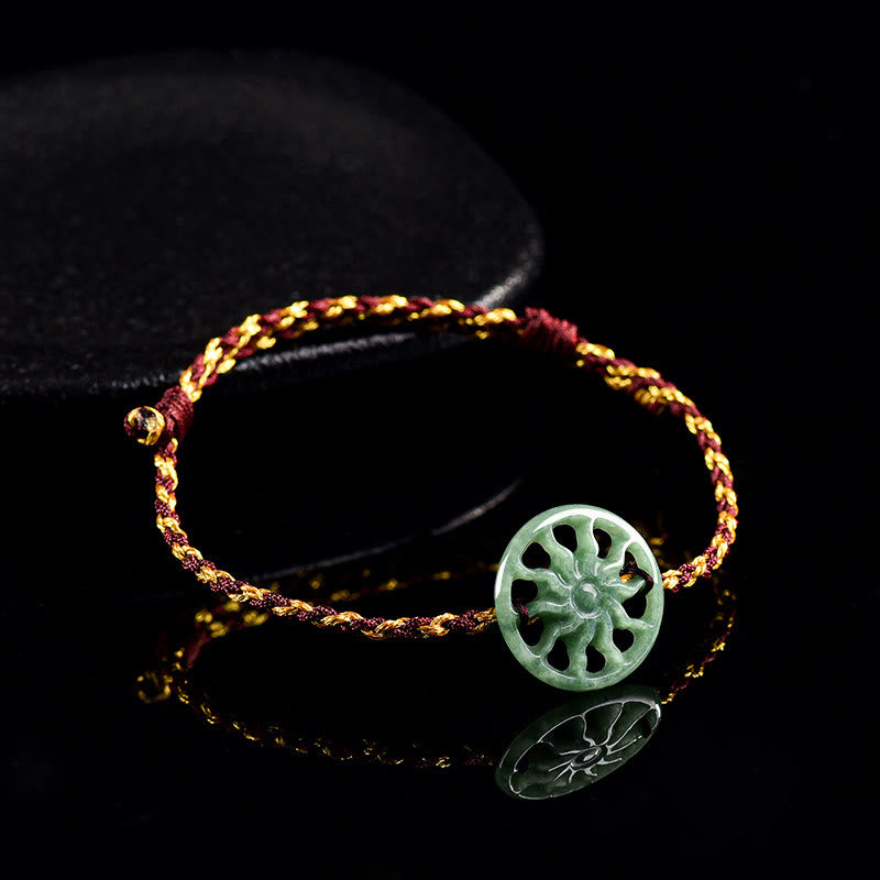 EverestArtstudios Jade Sun Braided Rope Abundance Bracelet