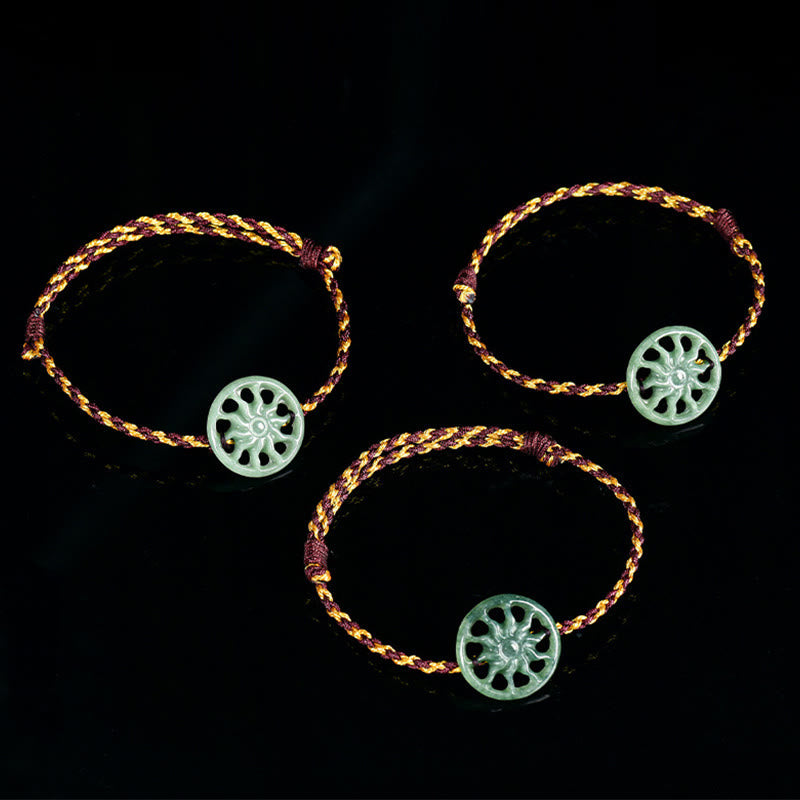 EverestArtstudios Jade Sun Braided Rope Abundance Bracelet