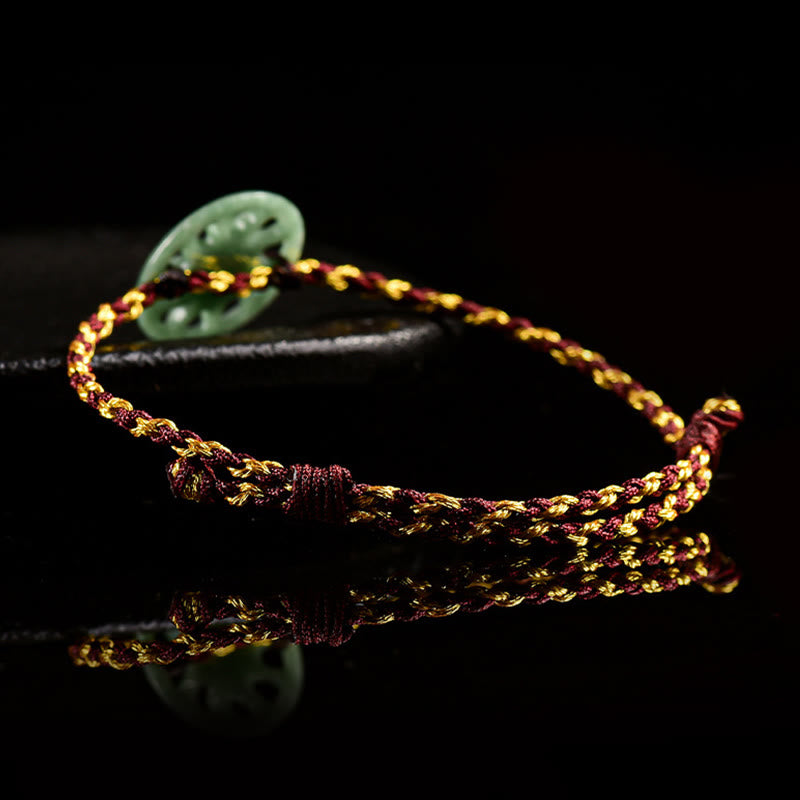 EverestArtstudios Jade Sun Braided Rope Abundance Bracelet