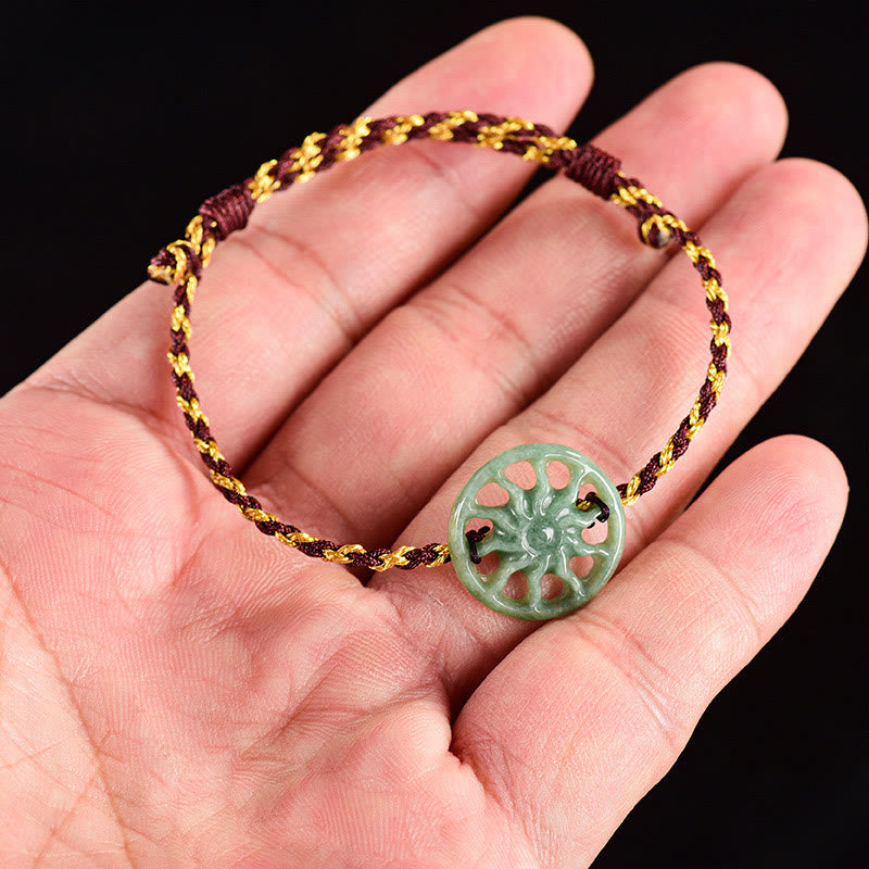 EverestArtstudios Jade Sun Braided Rope Abundance Bracelet