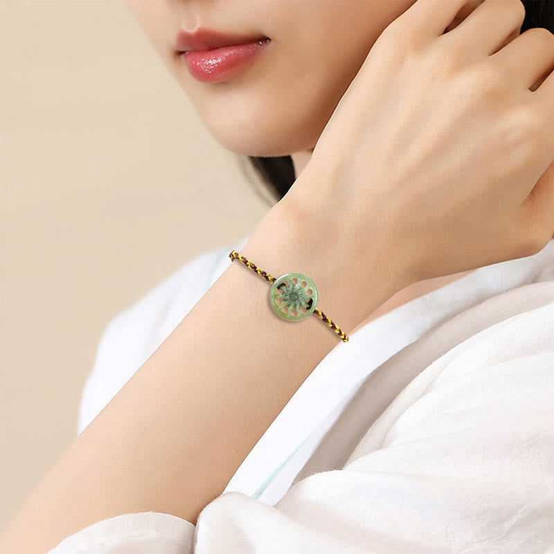 EverestArtstudios Jade Sun Braided Rope Abundance Bracelet