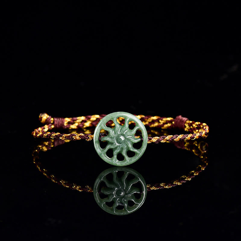EverestArtstudios Jade Sun Braided Rope Abundance Bracelet
