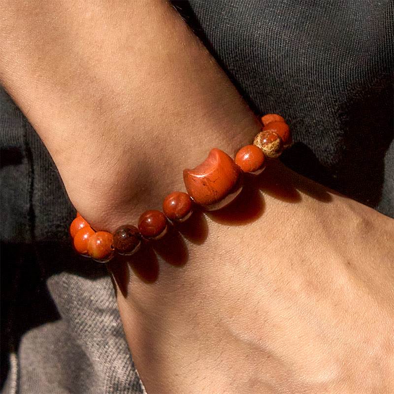 EverestArtStudios Faceless Cat Head Design Red Turquoise Luck Bracelet