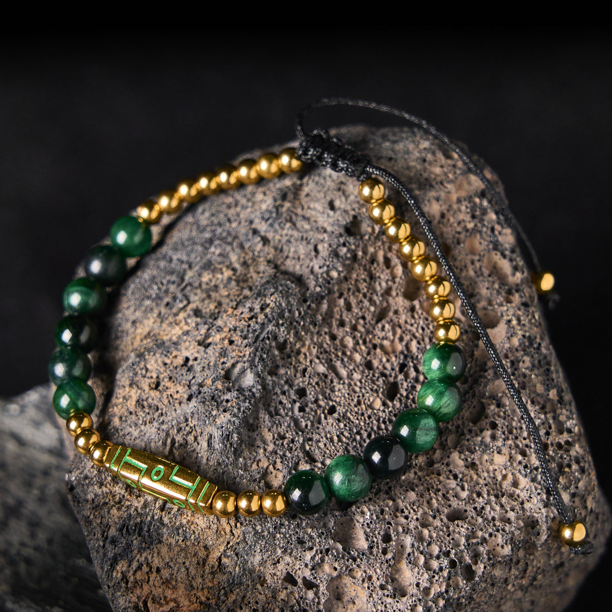 Buddha Stones Cute Bone Pattern Tiger Eye Courage Beads Bracelet