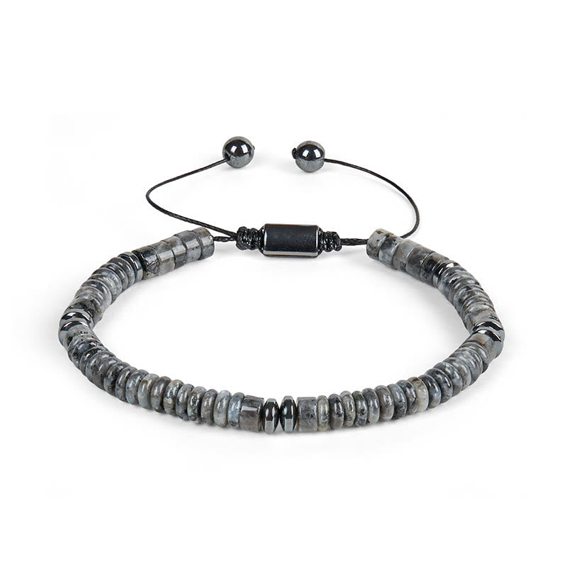 Buddha Stones Small Black Obsidian Green Aventurine Grey Jasper Tiger Eye Strength Rope Bracelet