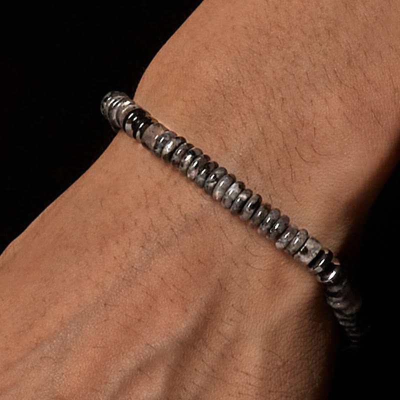 Buddha Stones Small Black Obsidian Green Aventurine Grey Jasper Tiger Eye Strength Rope Bracelet