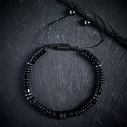 Buddha Stones Small Black Obsidian Green Aventurine Grey Jasper Tiger Eye Strength Rope Bracelet