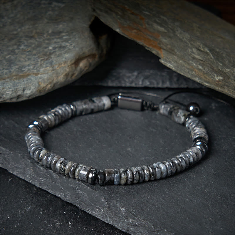 Buddha Stones Small Black Obsidian Green Aventurine Grey Jasper Tiger Eye Strength Rope Bracelet