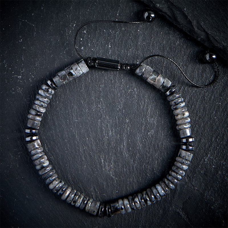 Buddha Stones Small Black Obsidian Green Aventurine Grey Jasper Tiger Eye Strength Rope Bracelet