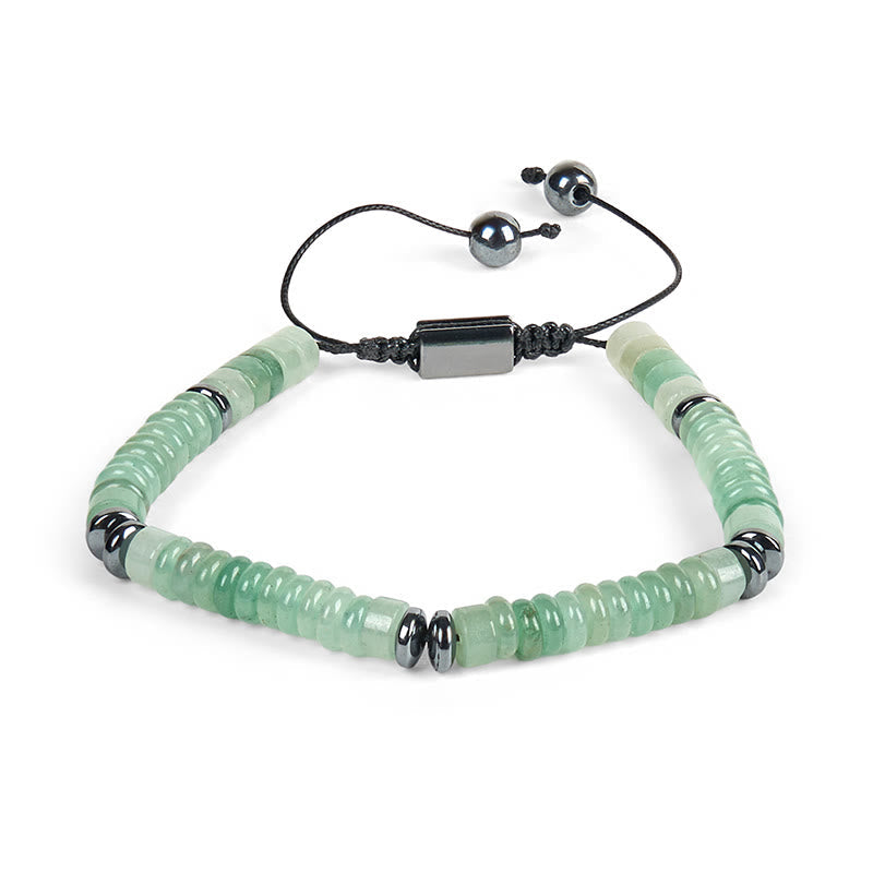 Buddha Stones Small Black Obsidian Green Aventurine Grey Jasper Tiger Eye Strength Rope Bracelet