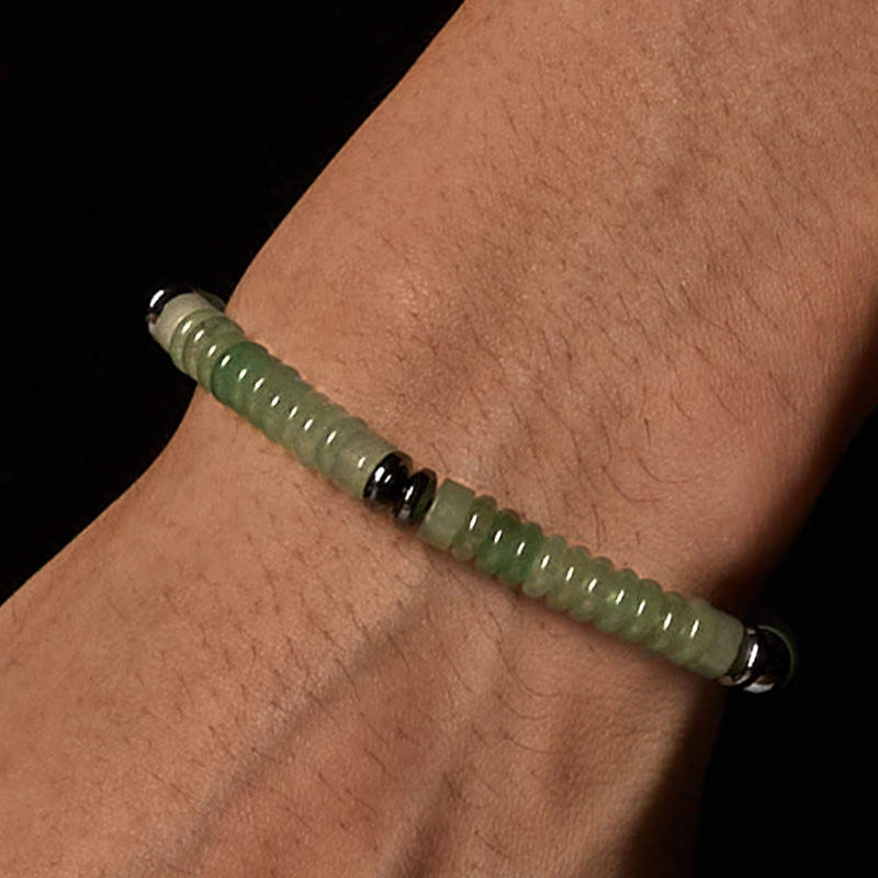 Buddha Stones Small Black Obsidian Green Aventurine Grey Jasper Tiger Eye Strength Rope Bracelet