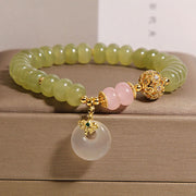 EverestArtstudios Natural Peace Buckle Meaning Jade Rose Quartz Luck Bracelet