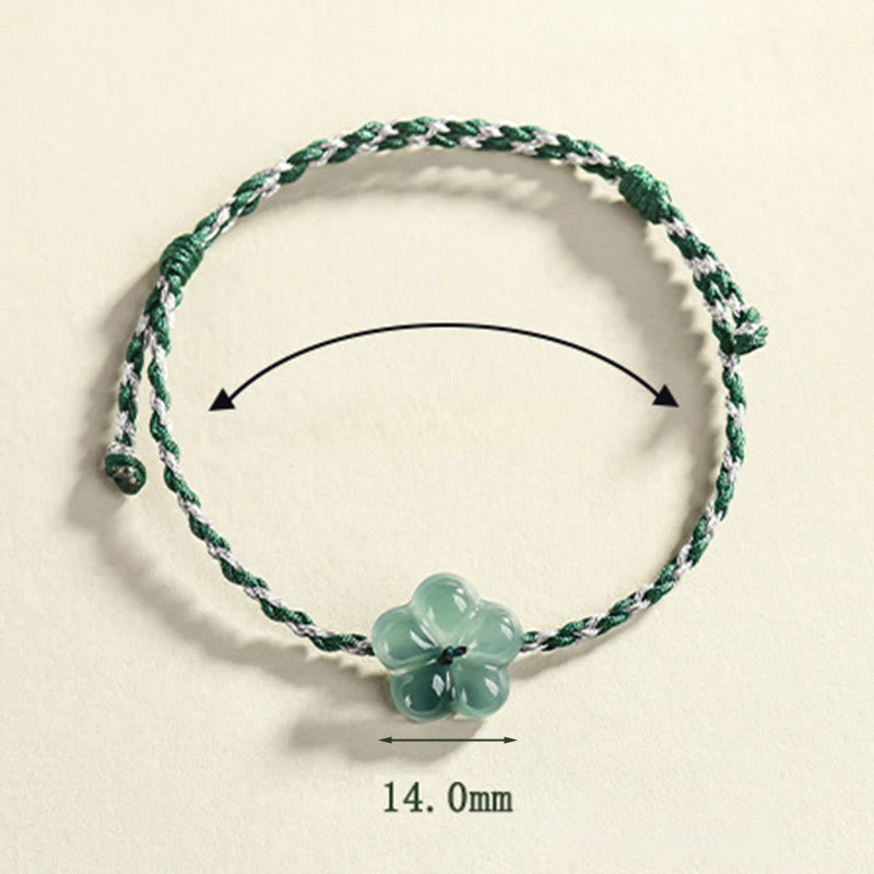 EverestArtstudios Natural Flower Jade Hand-Woven Prosperity  Bracelet