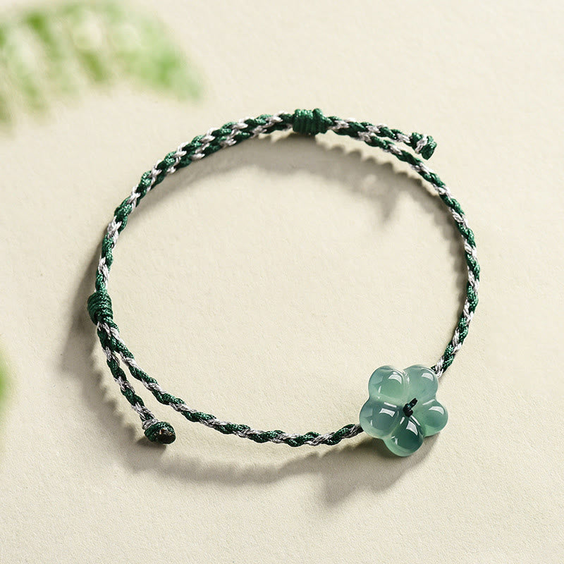 EverestArtstudios Natural Flower Jade Hand-Woven Prosperity  Bracelet