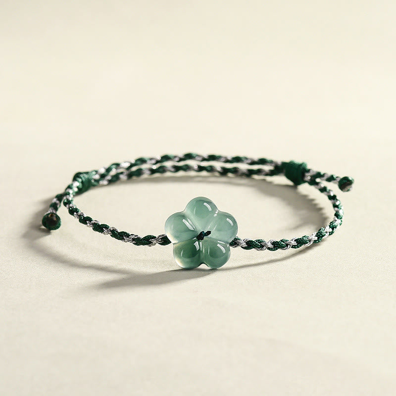 EverestArtstudios Natural Flower Jade Hand-Woven Prosperity  Bracelet