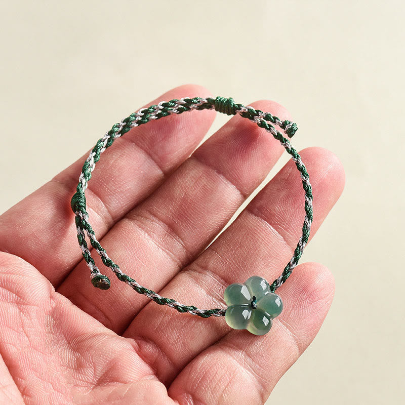 EverestArtstudios Natural Flower Jade Hand-Woven Prosperity  Bracelet