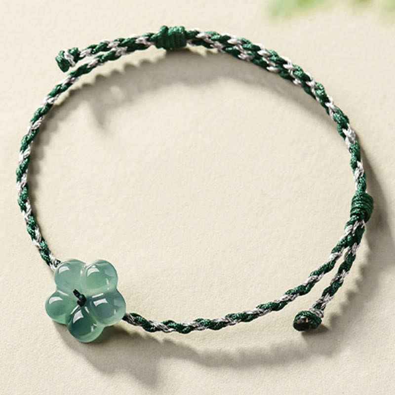 EverestArtstudios Natural Flower Jade Hand-Woven Prosperity  Bracelet