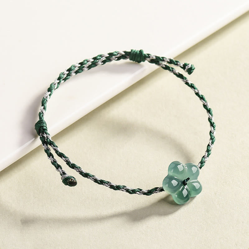 EverestArtstudios Natural Flower Jade Hand-Woven Prosperity  Bracelet