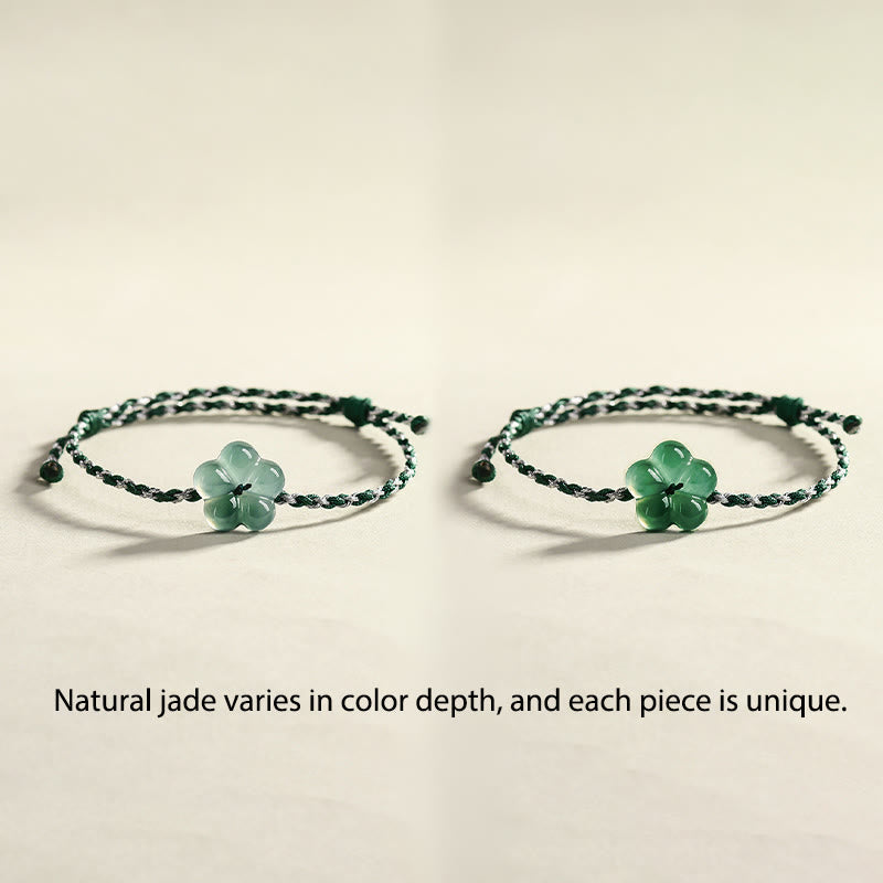 EverestArtstudios Natural Flower Jade Hand-Woven Prosperity  Bracelet