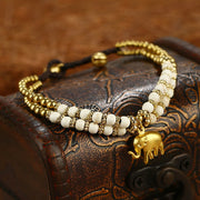EverestArtStudios Turquoise Elephant Luck Double-layer Plated Copper Strength Bracelet