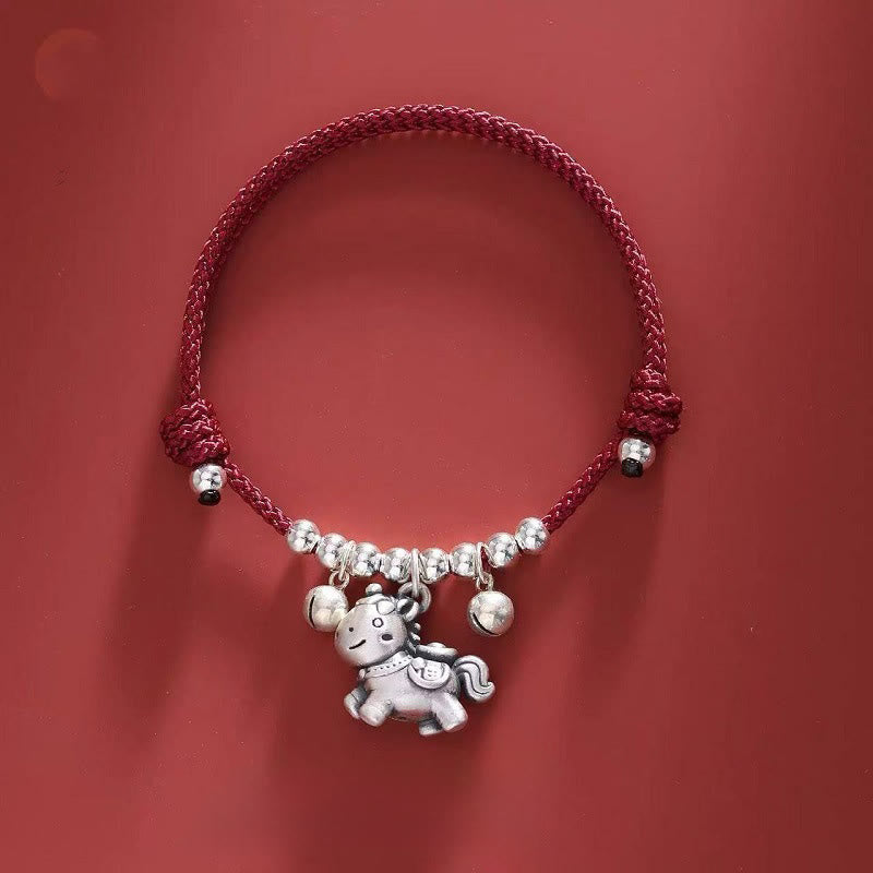 EverestArtstudios Year of the Horse 999 Sterling Silver String Braided Protection Bracelet